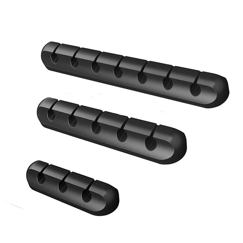  [AUSTRALIA] - Cable Clips, Cable Management Clips, 3 Pack Silicone Adhesive Wire Cable Holder, Cable Cord Management Organizer for Power Cords, Charging Cables in Office and Home (Black)