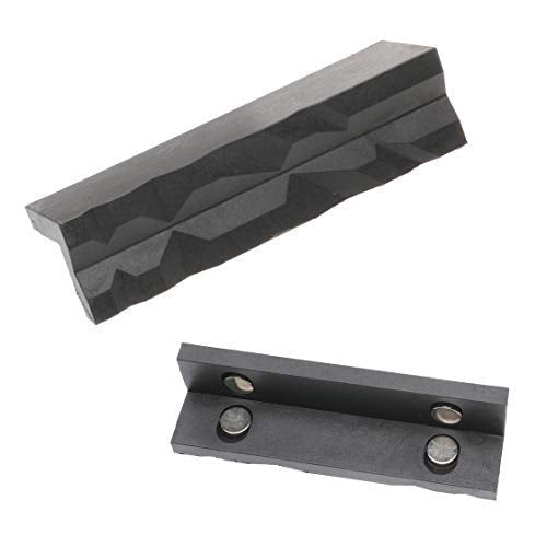  [AUSTRALIA] - DEF 4" Vise Jaws Pads with magnetic, Soft Vice Jaws Cover, Multi-Purpose Protector for Any Metal Bench Vice, Set of 2, inch, Black Medium