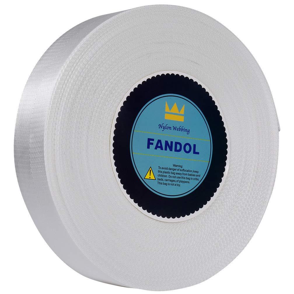  [AUSTRALIA] - FANDOL Nylon Webbing - Heavy Duty Strapping for Crafting Pet Collars, Shoulder Straps, Seatbelt, Slings, Pull Handles - Repairing Furniture, Gardening, Outdoor Gear & More (1 inch x 10 Yards, White) 1 inch x 10 yards