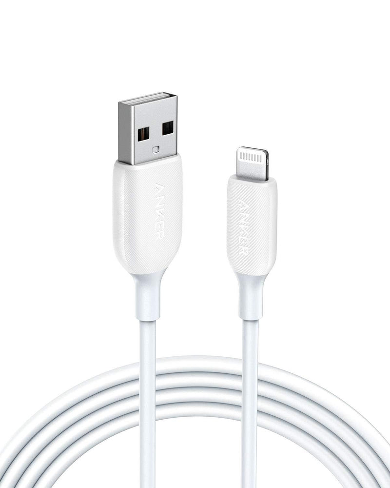 Anker Powerline III Lightning Cable 6 Foot iPhone Charger Cord MFi Certified for iPhone 11 Pro Max, 11 Pro, X, Xs, Xr, Xs Max, 8, 8 Plus, 7 and More, Ultra Durable (White) 6ft White - LeoForward Australia