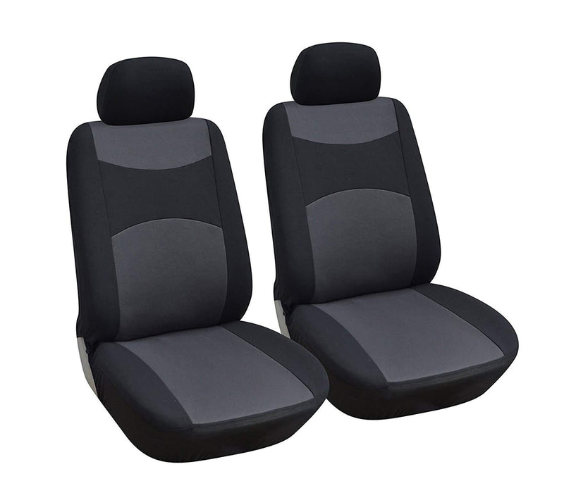 [AUSTRALIA] - Optimum Opt Brand. Fabric Cloth 2 Front Car Seat Covers Fit Volkswagen Beetle Passat Touareg Jetta Tiguan GTI Golf (Black) Black