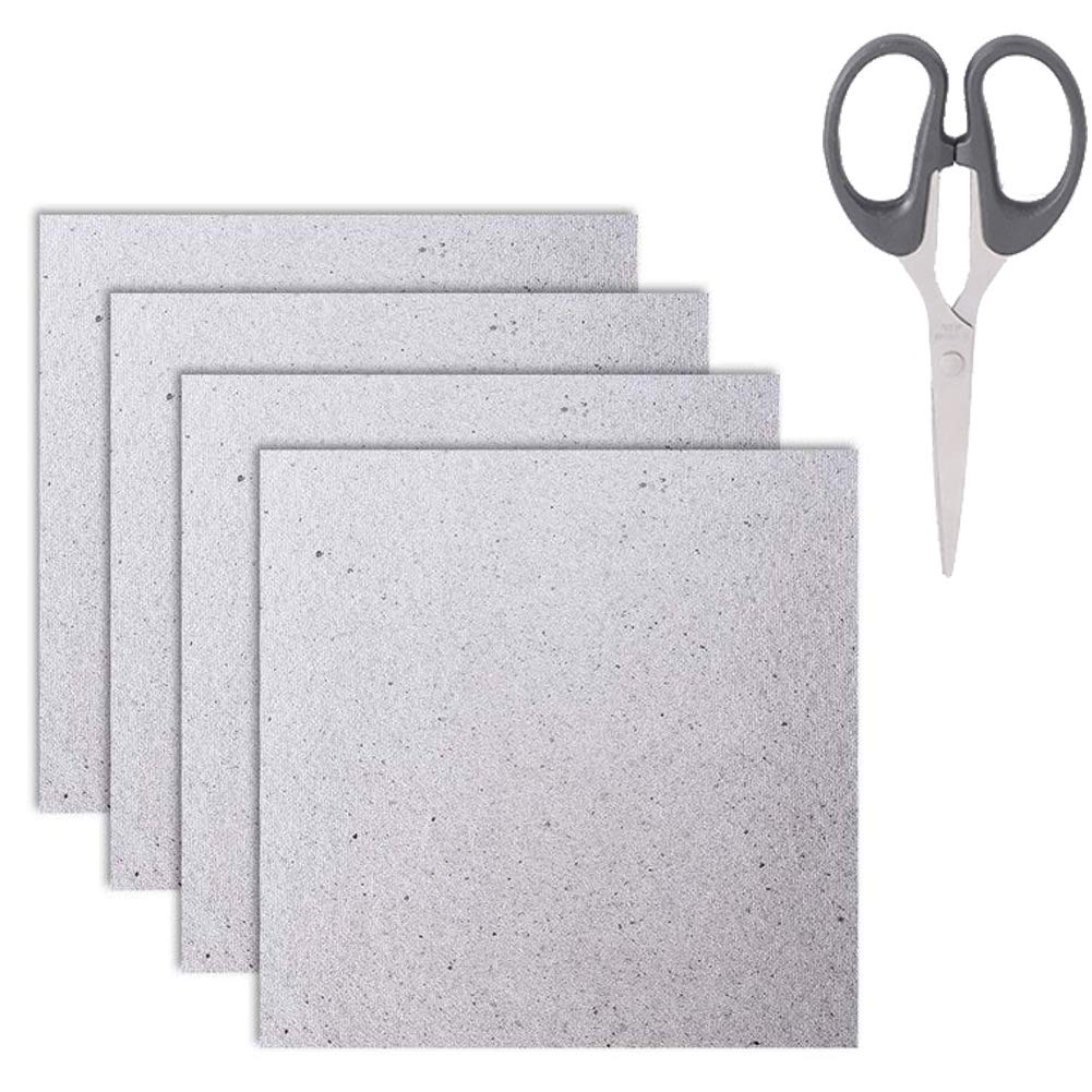  [AUSTRALIA] - 4 Pieces Waveguide Cover Mica Plates Sheets Microwave Oven Repairing Part 13 x 13 cm with Scissor for Use Universal Microwave Oven