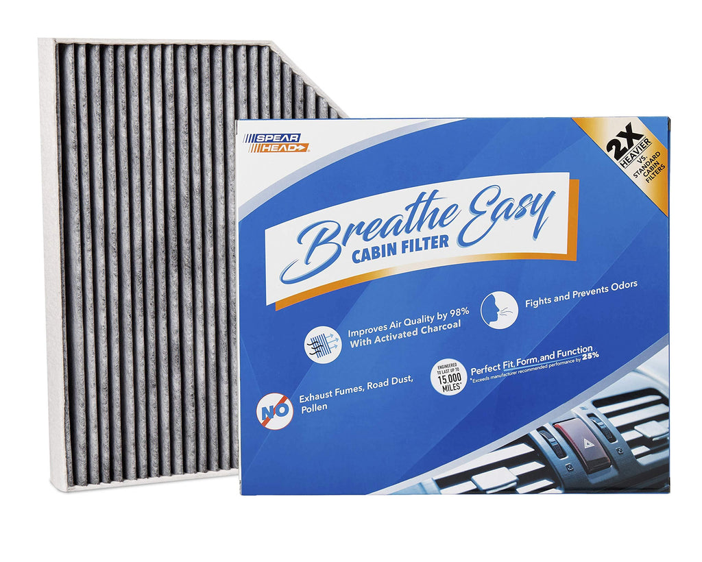 Spearhead Premium Breathe Easy Cabin Filter, Up to 25% Longer Life w/Activated Carbon (BE-179) 9.4 x 11 x 1.4 in - LeoForward Australia
