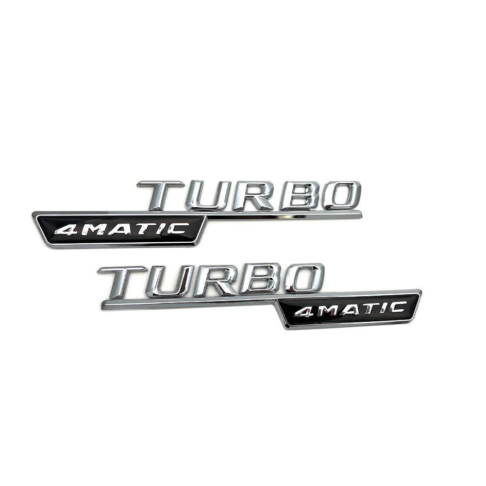 4MATIC TURBO leaf plate refitting 3D Car Logo decoration for Mercedes benz (Silver) - LeoForward Australia