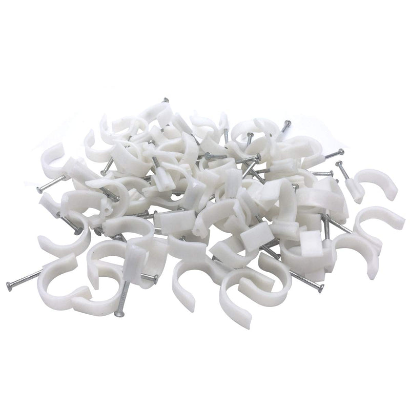  [AUSTRALIA] - Plastic Wall Mount 20mm Dia Electric Cable Circle Nail Clips Fasteners for Car Home TV Phone Internet Lead Fixing(20mm)