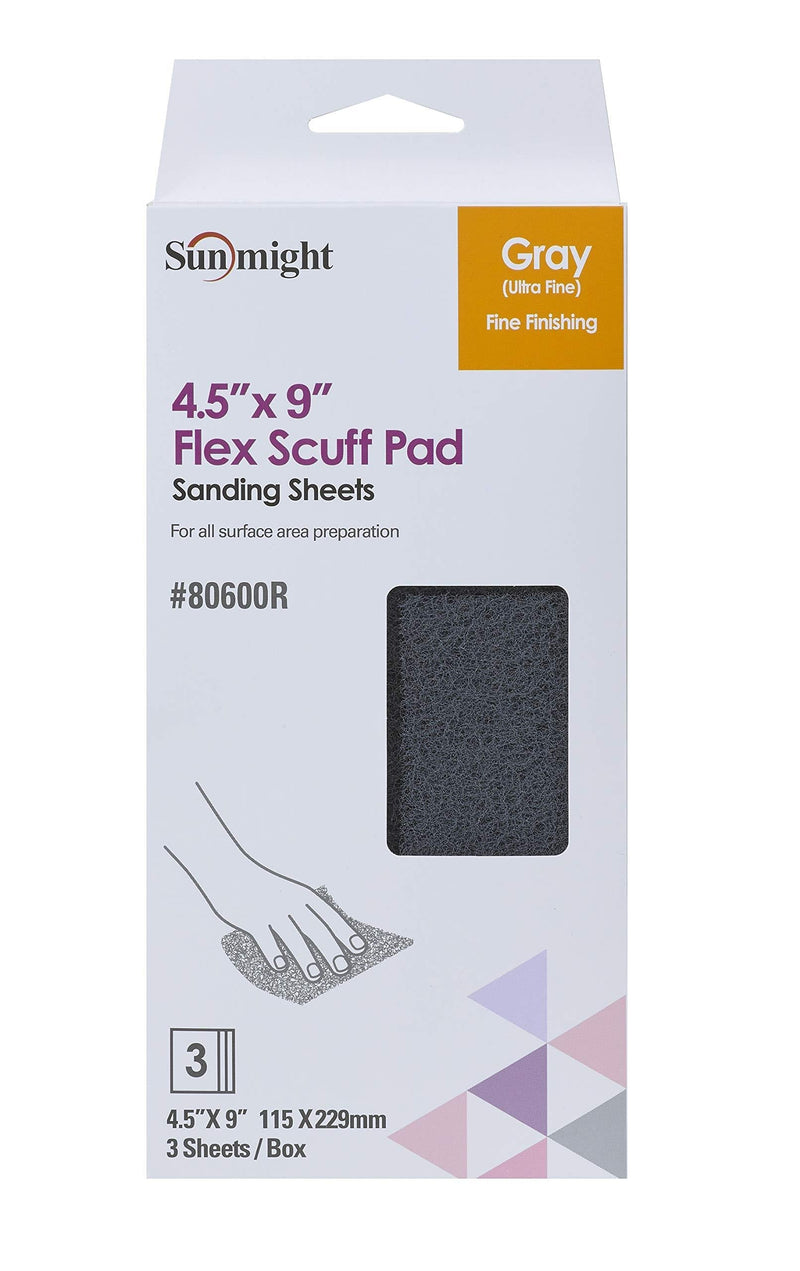 [AUSTRALIA] - Sunmight 80600R 4.5" X 9" Flex Scuff Pads Grit Gray Retail Pack Abrasives