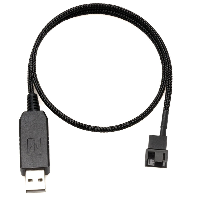  [AUSTRALIA] - CRJ Full Speed 12V Voltage Step-Up USB to 3-Pin and 4-Pin PC Fan Sleeved Power Adapter Cable