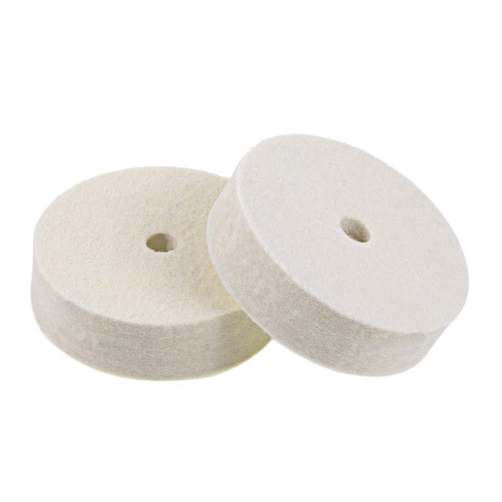  [AUSTRALIA] - uxcell 3-Inch Compressed Wool Polishing Wheel Round Buffing Pads 2 Pcs