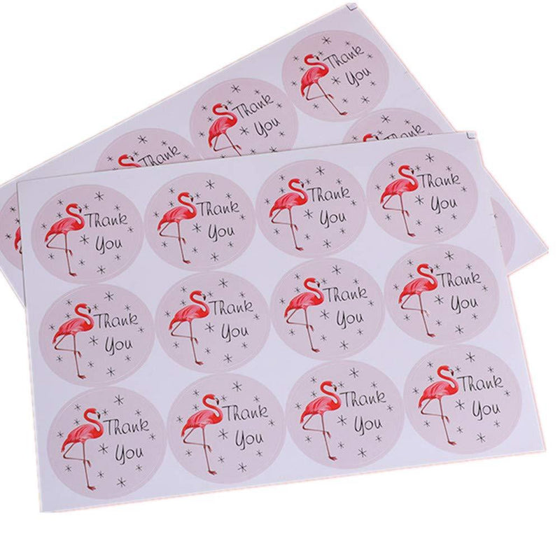 Pack of 240 ''Thank You'' Decorative Adhesive Label with Flamingo 1.5'' Personalized Stickers Packaging Seals Crafts Handmade Baked Envelope Label Decorative Sticker(Thank You 240pcs-flamingo) - LeoForward Australia