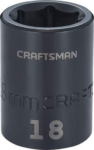  [AUSTRALIA] - CRAFTSMAN Shallow Impact Socket, Metric, 1/2-Inch Drive, 18mm (CMMT15866) 18 MM