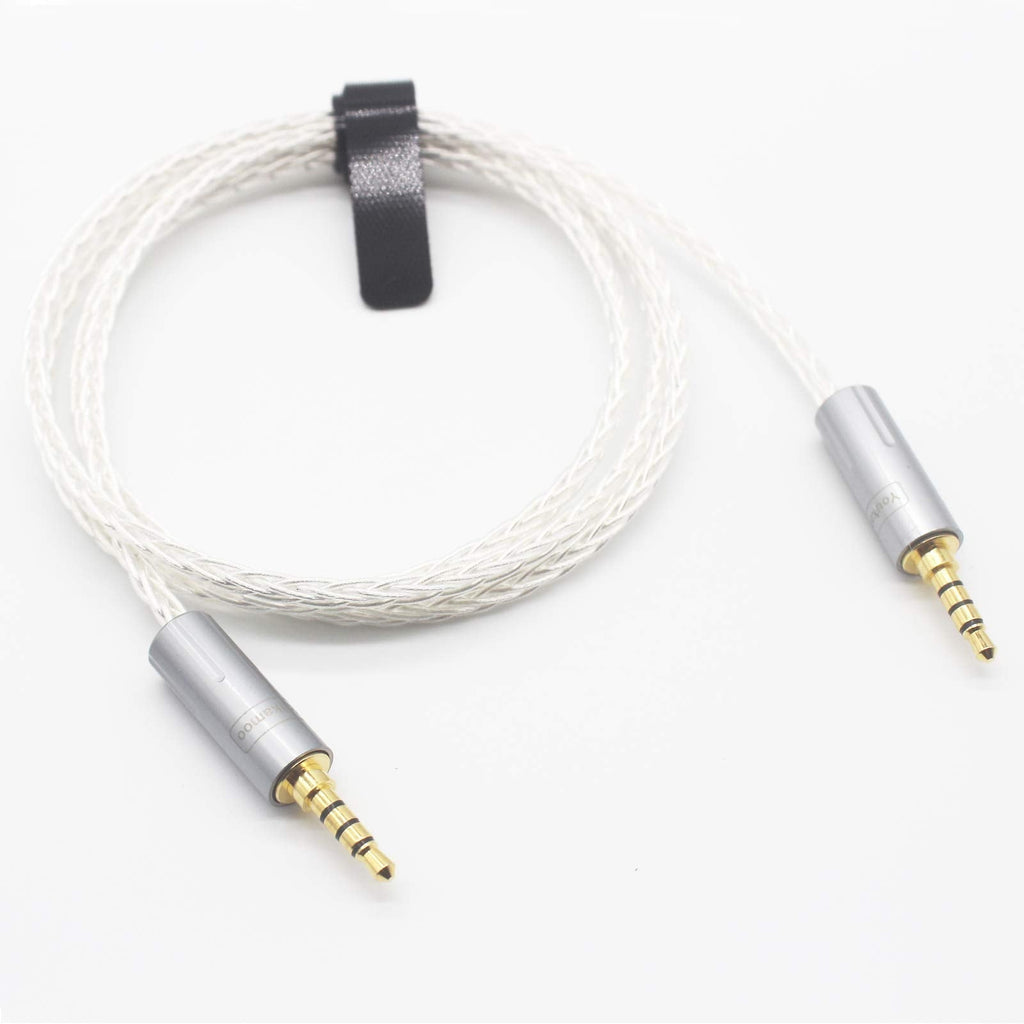  [AUSTRALIA] - 3.5mm Trrs Male to Male 3.5mm to 3.5mm 4 Pole Headphone Adapter Silver Plated Aux Cable Audio Cable 1m