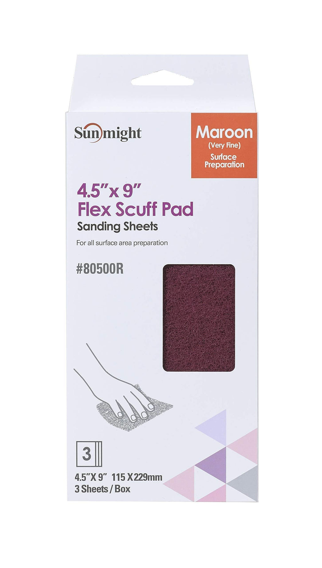  [AUSTRALIA] - Sunmight 4.5" X 9" Flex Scuff Pads Grit Maroon Retail Pack