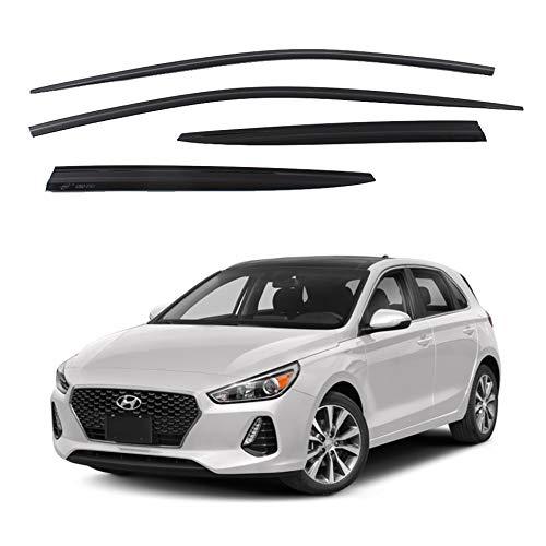  [AUSTRALIA] - Safe Smoke Window Visor Sun Rain Vent Guard 4 Pcs Set for Hyundai Elantra GT Hatchback 2018~ Out Channel Visor