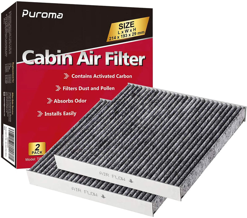 Puroma Cabin Air Filter with Activated Carbon, Replacement for CP285, CF10285, Toyota, Lexus, Scion (2 pcs) - LeoForward Australia