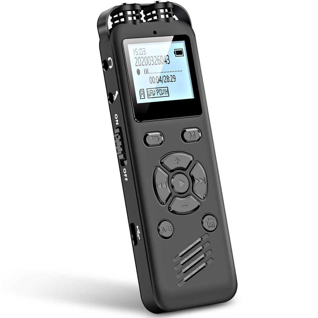  [AUSTRALIA] - Aomago 32GB Digital Voice Recorder for Lectures Meetings - A36 Audio Recorder with Playback Support External Microphone and Line in Recording 1536Kbps Recording Dictaphone