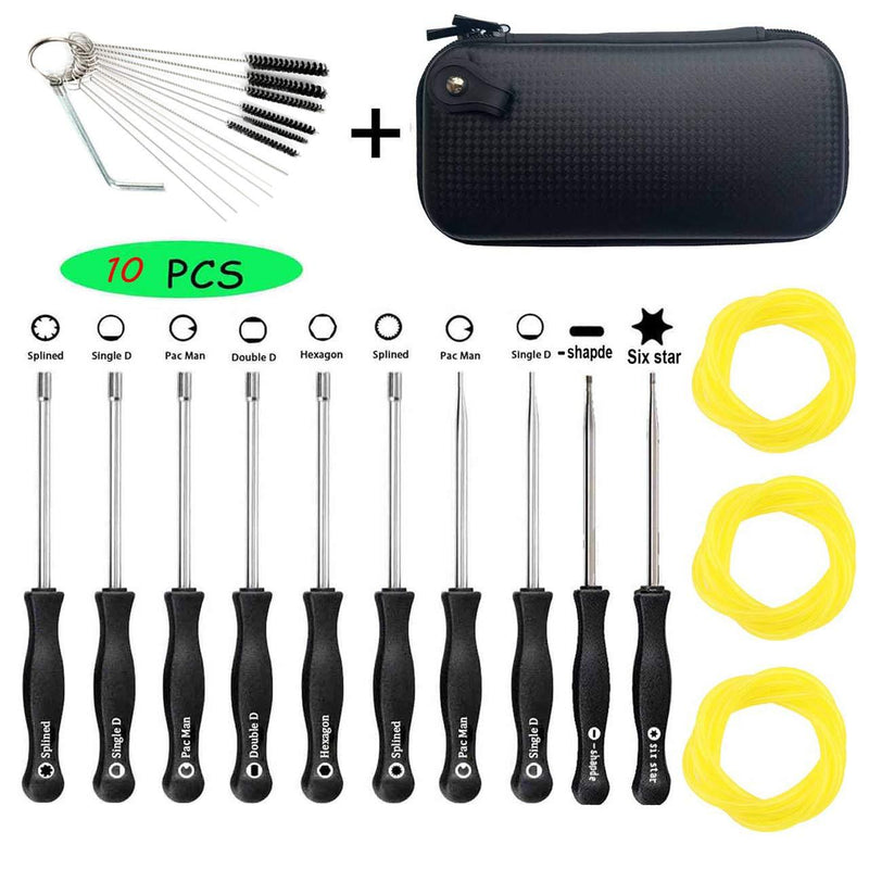  [AUSTRALIA] - New Pack of 10 Carburetor Adjustment Tool + Carrying Case + Cleaning Bursh +Fuel Tube for Common 2 Cycle Carburator Engine - Carburetor Adjustment Tool Set Carburetor Tune up Adjusting Tool