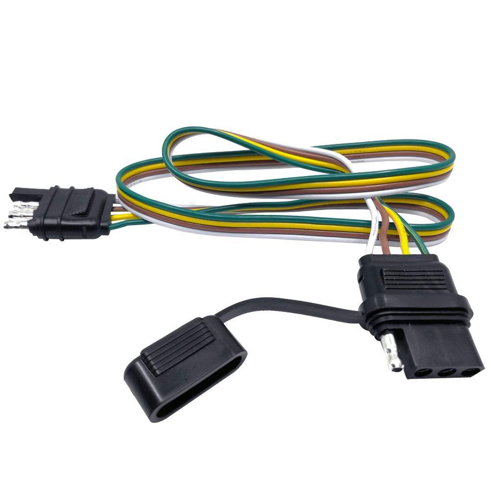  [AUSTRALIA] - CARROFIX Trailer 4 Wire Plug 32" inch 4 Pin Flat Wire Extension Male & Female Connector Standard 32-Inch