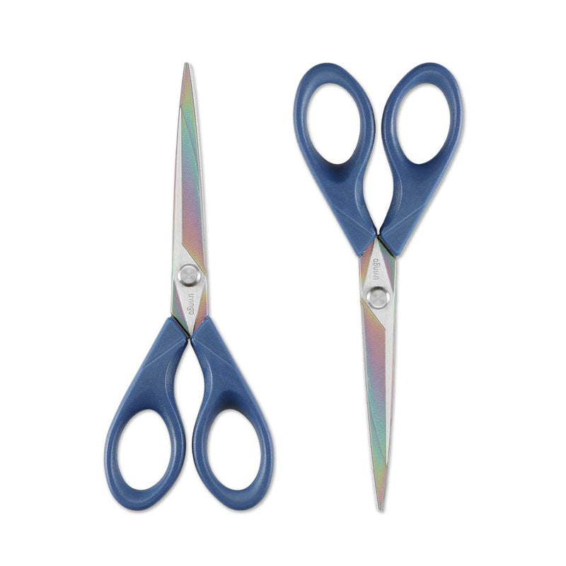  [AUSTRALIA] - LIVINGO Scissors 7 Inch All Purpose Titanium Scissors Bulk 2 Pack, Left/Right Handed, Forged Stainless Steel Sharp Blade Shears Multipurpose for Home Offce School Student Sewing Fabric Craft Supplies