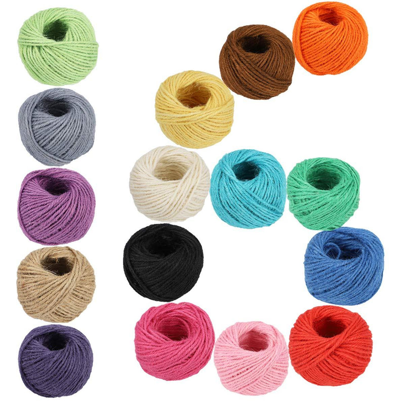  [AUSTRALIA] - 1312 Feet Jute Twine 16 Roll Strong Cord Thick Rope String for DIY Art Craft Gift Wrapping Home Garden Deco (16 Colors) 16 Colors