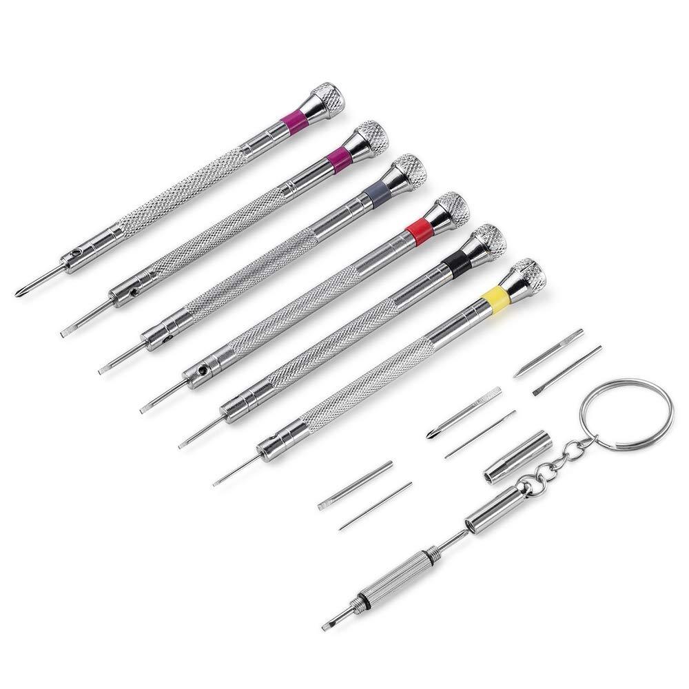  [AUSTRALIA] - 6PCS Micro Precision Screwdriver Set, VAKOGAL Premium Screwdriver Kit 0.8-1.6mm, 6 Extra Replace Blades for Watch Repair, Eyeglasses Repair, Jewelry Work, Electronics Repair