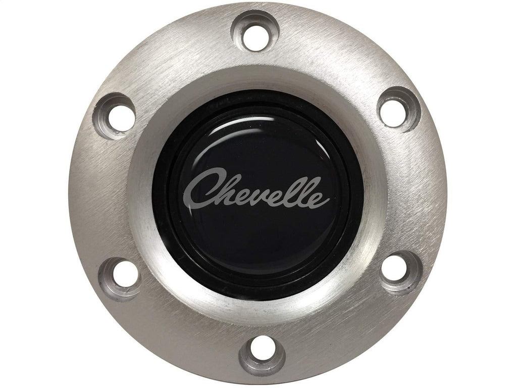  [AUSTRALIA] - Volante S6 Steering Wheel Brushed Horn Button for Chevelle - Script Emblem | STE1018BRU