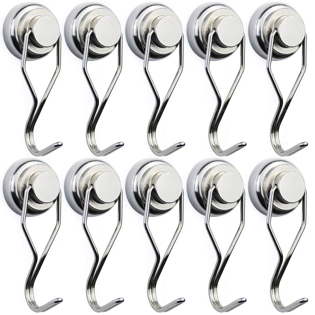 BAVITE Swivel Swing Magnetic Hook New Upgraded, 60LB (10 Pack)Refrigerator Magnetic Hooks ,Strong Neodymium Magnet Hook, Perfect for Refrigerator and Other Magnetic Surfaces,67.5mm(2.66in) in Length 25mm-10p - LeoForward Australia
