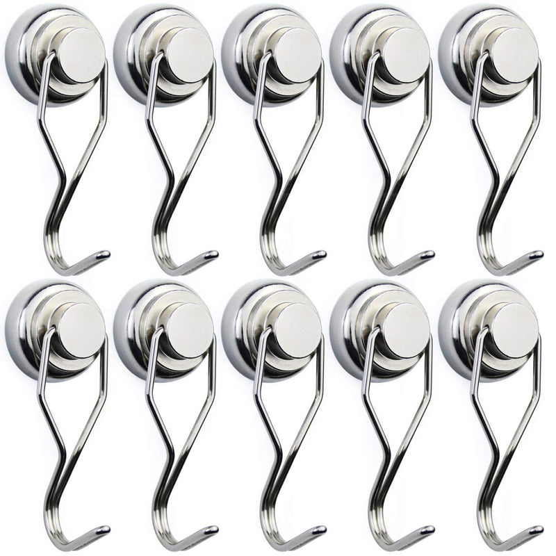 BAVITE Swivel Swing Magnetic Hook New Upgraded, 60LB (10 Pack)Refrigerator Magnetic Hooks ,Strong Neodymium Magnet Hook, Perfect for Refrigerator and Other Magnetic Surfaces,67.5mm(2.66in) in Length 25mm-10p - LeoForward Australia