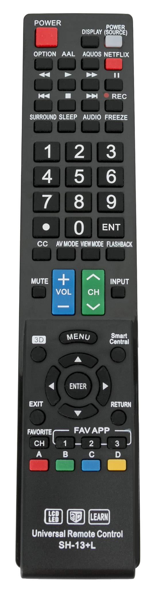 Universal Remote Control Compatible with Sharp TV LED LCD 3D Learn TV GA935WJSA GA806WJSA GA840WJSA GA480WJSB GB005WJSA GJ221-C GJ221-R GB004WJSA GB118WJSA GB004WJSA GB105WJSA - LeoForward Australia