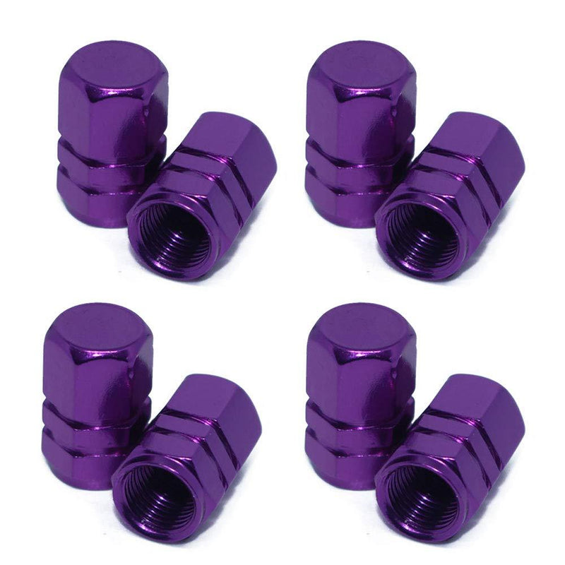ReplaceMyParts Valve Stem Covers Caps Dustproof Airtight Seal Hexagon Design Outdoor All-Weather Leak-Proof Air Protection Light-Weight Aluminum Alloy (8 Pieces), Purple - LeoForward Australia