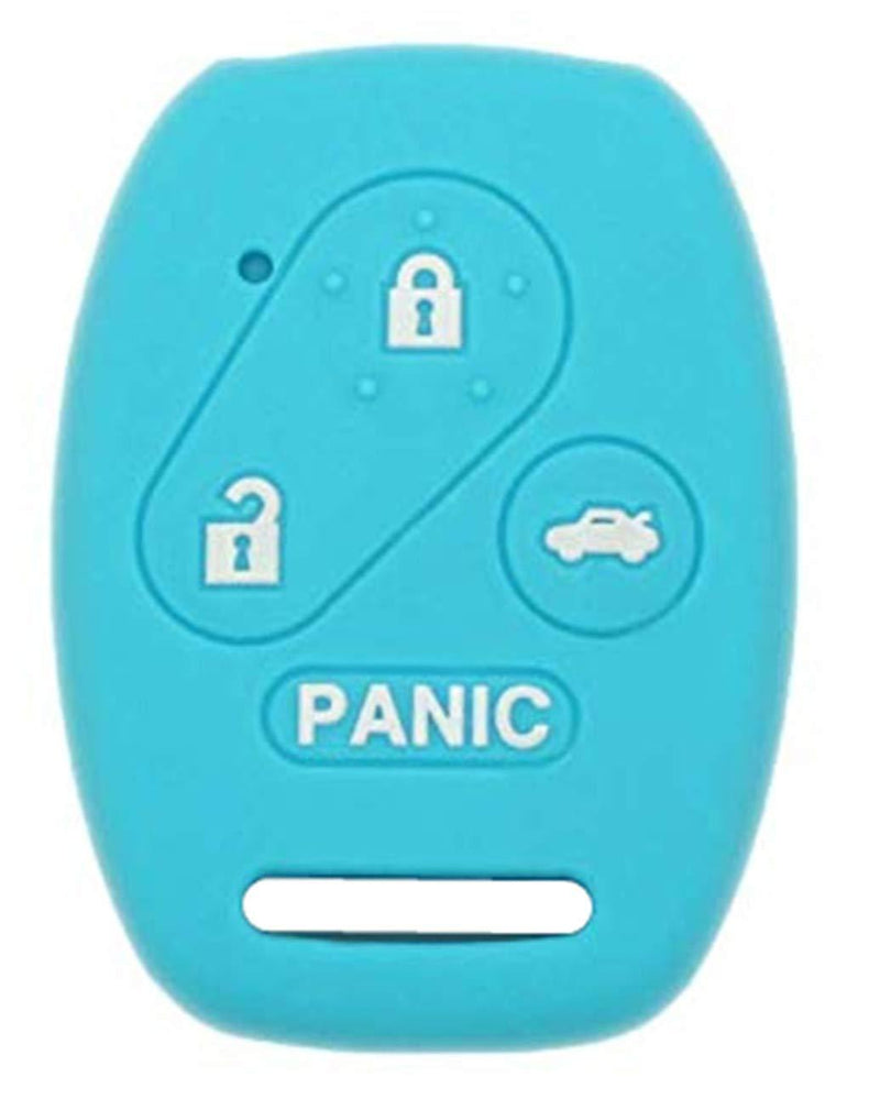  [AUSTRALIA] - KAWIHEN Silicone Smart Remote Keyless Entry Key Fob Cover Holder Protector For Honda Accord Accord Crosstour CR-V Civic Element Pilot OUCG8D-380H-A N5F-S0084A N5F-A05TAA(Light Blue)