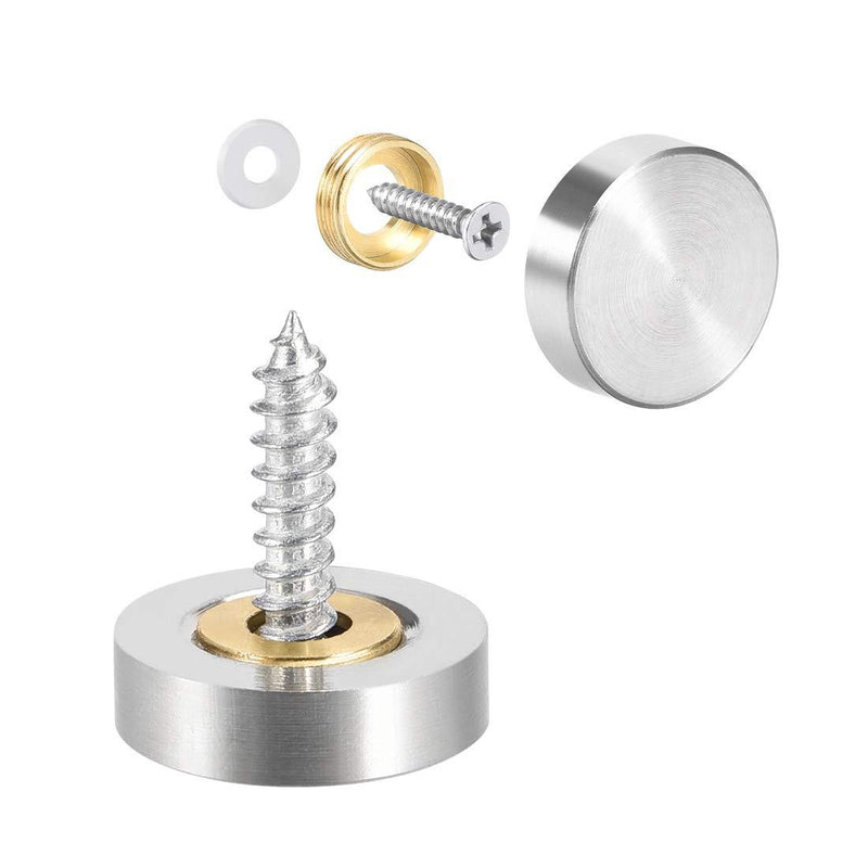 uxcell Mirror Screws Decorative Caps Cover Nails Brushed Stainless Steel 18mm 8pcs - LeoForward Australia