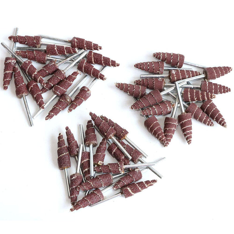  [AUSTRALIA] - 3x10 mm Cone Shape Abrasive Flap Wheel,Sandpaper Grinding Head for Rotary Tool, 3mm Shank 45Pcs,Used for Groove, Gap, Corner polishing