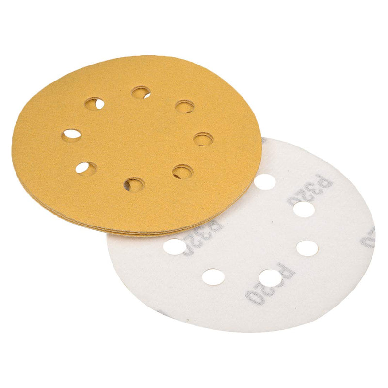  [AUSTRALIA] - uxcell 5 inch 8 Holes Sanding Discs, 320-Grits Hook and Loop Flocking Sandpaper Sand Paper for Orbital Sander 5pcs