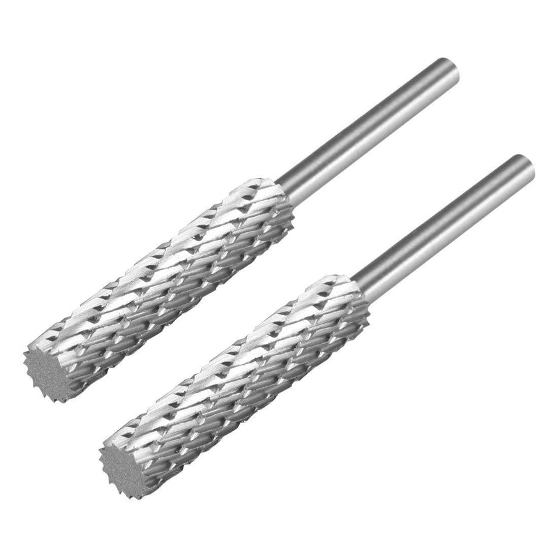 uxcell HSS Rotary Files 1/8" Shank, Double Cut Top Flat Cylinder Shape Rotary Burrs Tool 6mm Dia, for Die Grinder Drill Bit Wood Soft Metal Carving Polishing Model Engineering, 2pcs 3mm x 6mm - LeoForward Australia