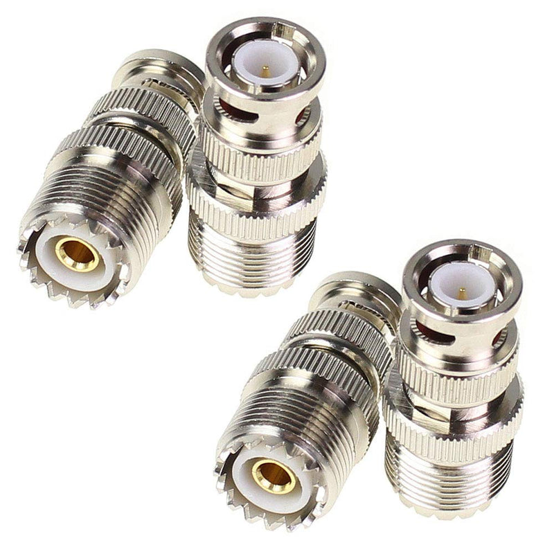  [AUSTRALIA] - BNC Male to UHF Female SO-239 SO239 Adapter 4pcs RF coaxial Coax Connector