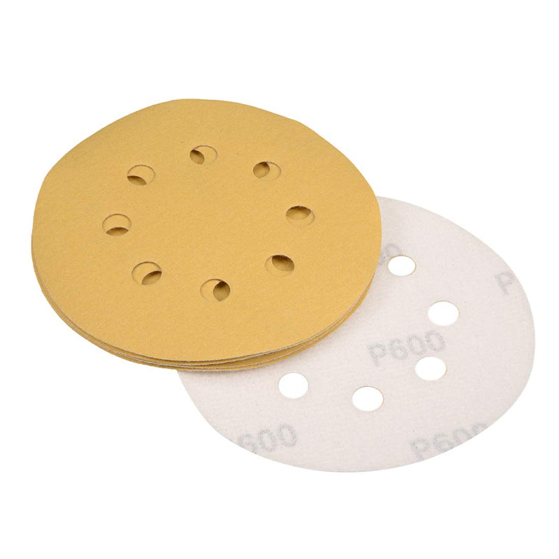  [AUSTRALIA] - uxcell 5 inch 8 Holes Sanding Discs, 600-Grits Hook and Loop Flocking Sandpaper Sand Paper for Orbital Sander 5pcs