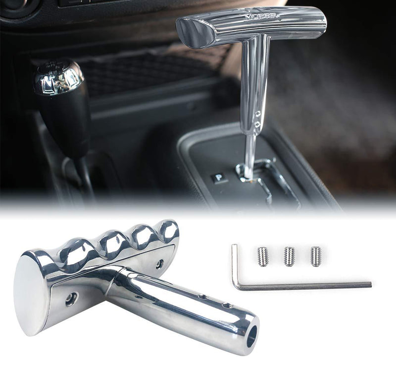  [AUSTRALIA] - BESTAOO Gear Shift Knob Handle for Jeep Wrangler, T-Handle Shifter for Jeep Dodge Charger Challenger Compass- Silver