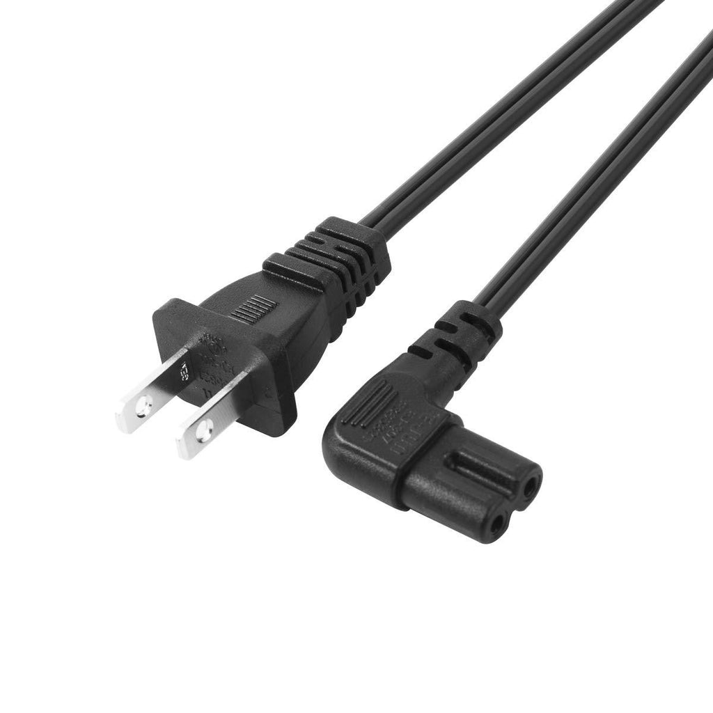 VSEER Universal 2 Prong Power Cord 1 Feet - NEMA 1-15P to IEC320 C7 Figure 8 Shotgun Connector AC Power Supply Cable Wire Socket Plug Jack Right Angle Replacement Black (1FT) 1FT - LeoForward Australia