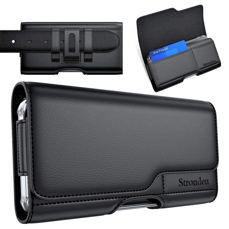  [AUSTRALIA] - Stronden Holster for iPhone 13, 13 Pro, 12, 12 Pro, 11, XR - Leather Belt Case with Belt Clip/Loop [Magnetic Closure] Premium Pouch w/Built in ID Card Holder (Fits Otterbox Commuter Case on)