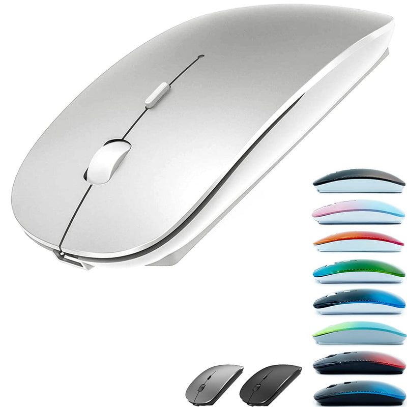  [AUSTRALIA] - Rechargeable Bluetooth Mouse for MacBook pro/MacBook air/Laptop/iMac/iPad/pc, Wireless Mouse for MacBook pro MacBook Air/iPad/iMac/Laptop/Notebook/pc (Bluetooth Mouse/Silver) Bluetooth Mouse/Silver