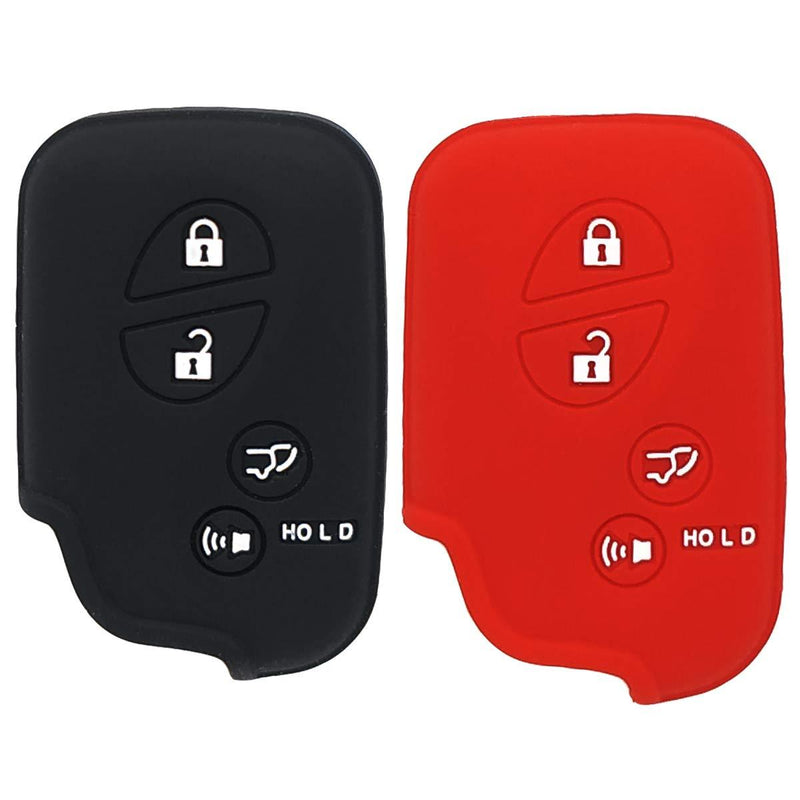 2Pcs WERFDSR Sillicone key fob Skin key Cover Keyless Entry Remote Case Protector Shell for Lexus GS430 GS300 IS350 IS250 LS460 GS450h GS350 ES350 LS600h LX570 RX450h RX350 HS250h red black - LeoForward Australia