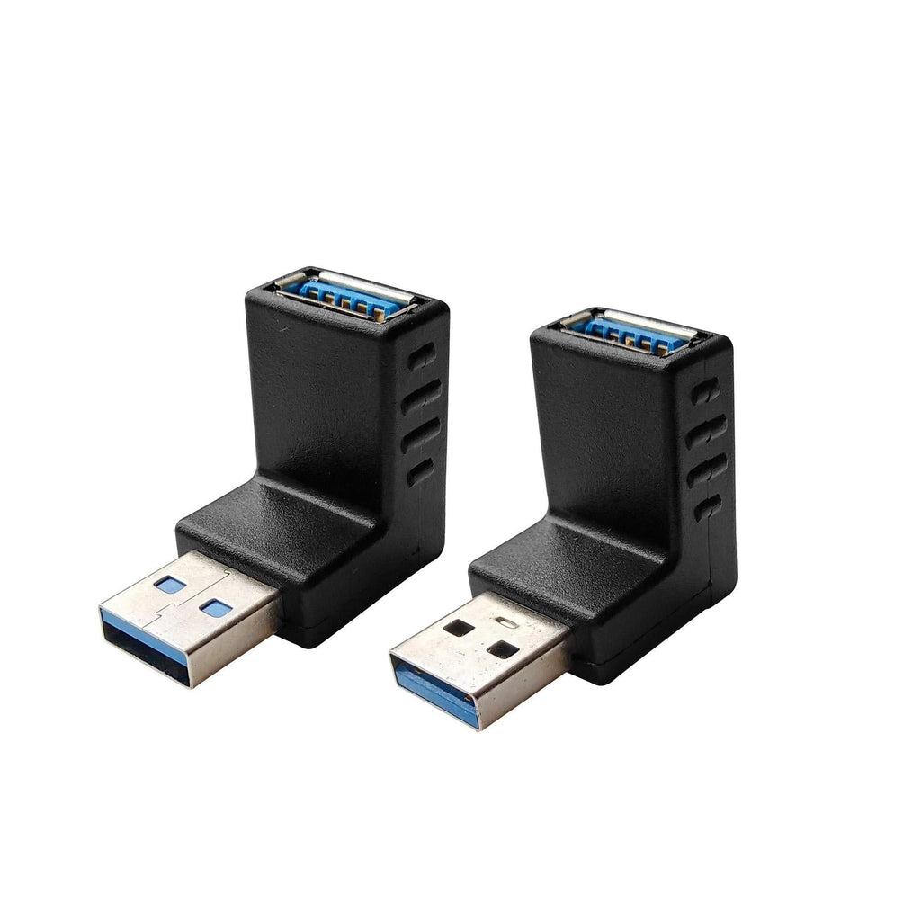  [AUSTRALIA] - Posdou USB 3.0 Male to Female 90 Degree Right Angle Extension Adapter, USB Upward and Downward Connector