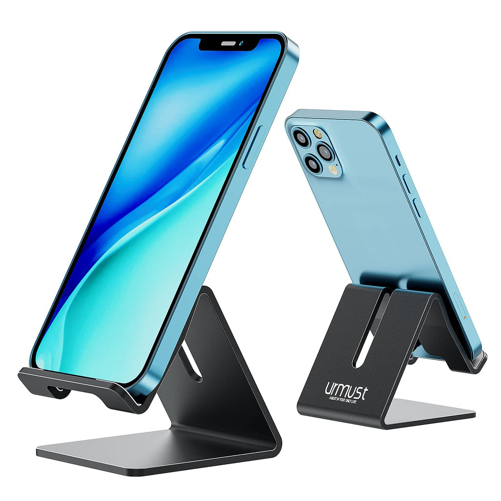 Desk Cell Phone Stand Holder Aluminum Phone Dock Cradle Compatible with Switch, All Android Smartphone, for iPhone 12 11 Pro Xs Xs Max Xr X 8 7 6 6s Plus 5 5s 5c, Accessories Desk (Black) C-Black - LeoForward Australia