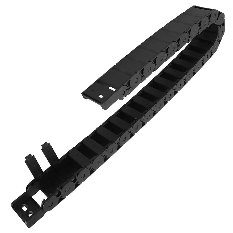  [AUSTRALIA] - LMioEtool R28/38 15mm x 30mm(Inner H x Inner W) Black Plastic Cable Wire Carrier Drag Chain 1M Length for CNC, with End Connectors - Semi Enclosed Type (Inner Side openable) 15*30B