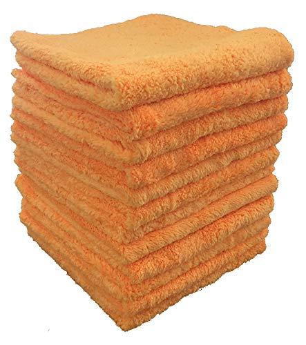  [AUSTRALIA] - Shine Doctor Microfiber Edgeless Terry Towel 16" x 16" Orange(Qty. 12) - Ultra Absorbent, Long Pile & Very Soft(365 GSM)