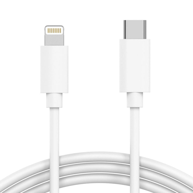 TALK WORKS USB C to Lightning Cable iPhone Charger 3ft Short Heavy Duty Cord - Fast Charging Power Delivery PD MFI Certified for Apple iPhone 13, 12, 11, XR, XS, X, 8, 7, 6, 5, SE, iPad - White - LeoForward Australia