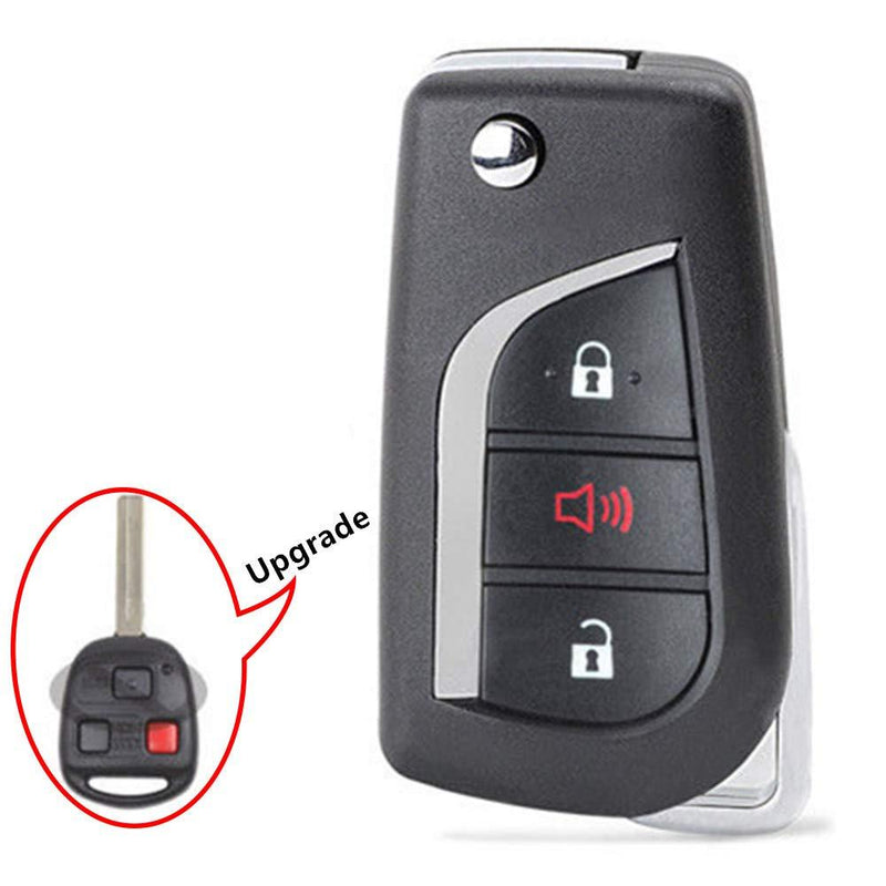 Beefunny 312MHz 4C Chip Upgraded Flip Folding Remote Car Key Fob 3 Button for Lexus RX300 1999-2003 FCC: N14TMTX-1 (1) 1 - LeoForward Australia