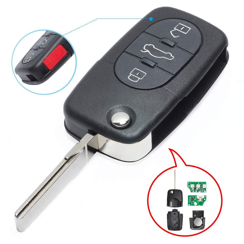 Beefunny 315MHz ID48 Chip Replacement Remote Car Key Fob 1J0 959 753 F 3+1 Button for Volkswagen Beetle Passat Golf Jetta (1) 1 - LeoForward Australia