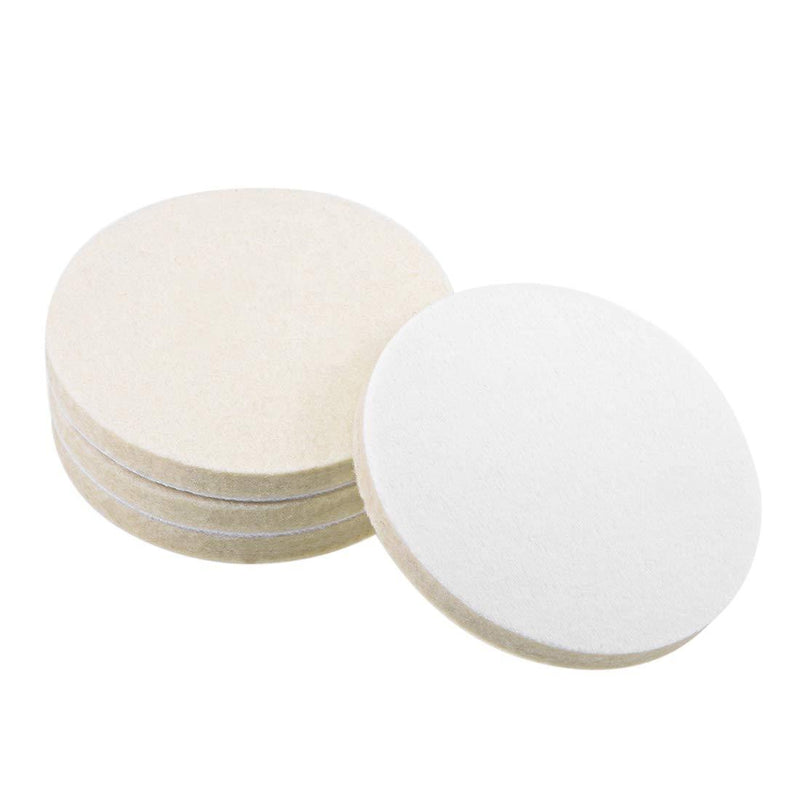  [AUSTRALIA] - uxcell 4 inch Wool Felt Polishing Pad, Buffing Wheels Polish Pad Disc,Flocking Hook & Loop Back for Random Orbital Sander 4pcs