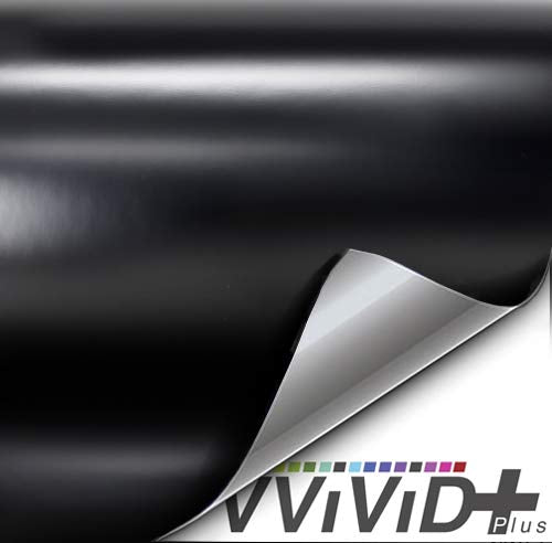  [AUSTRALIA] - VViViD+ Satin Black Premium Adhesive Vinyl Wrap Film (1/2ft x 5ft) 1/2ft x 5ft (Black)